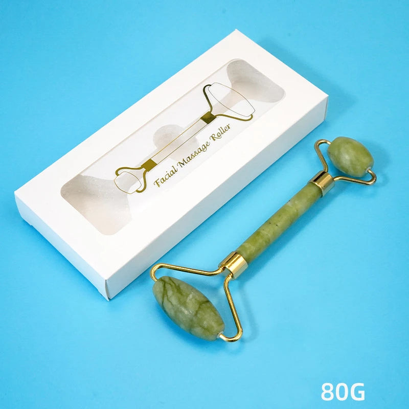 Natural Jade Stone Face Roller & Gua Sha Set